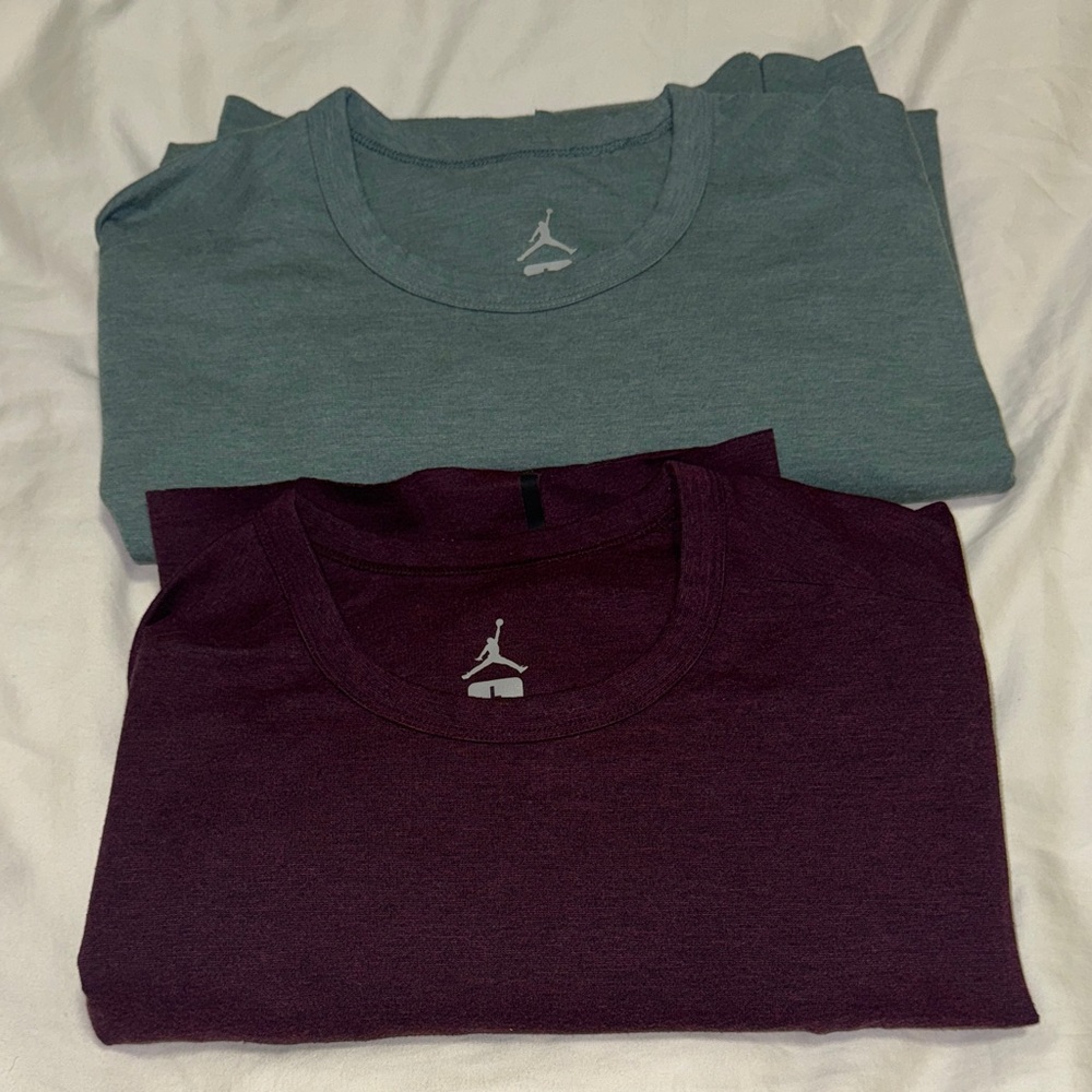 Jordan Tees in Green and Burgundy